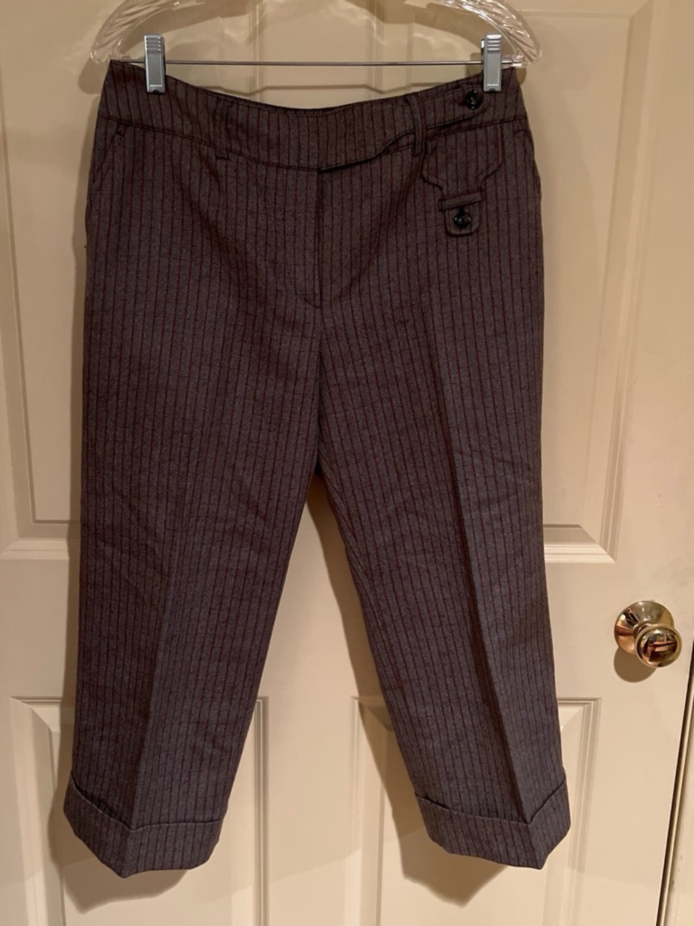 Women’s grey Pinstripe Dress Pants capri